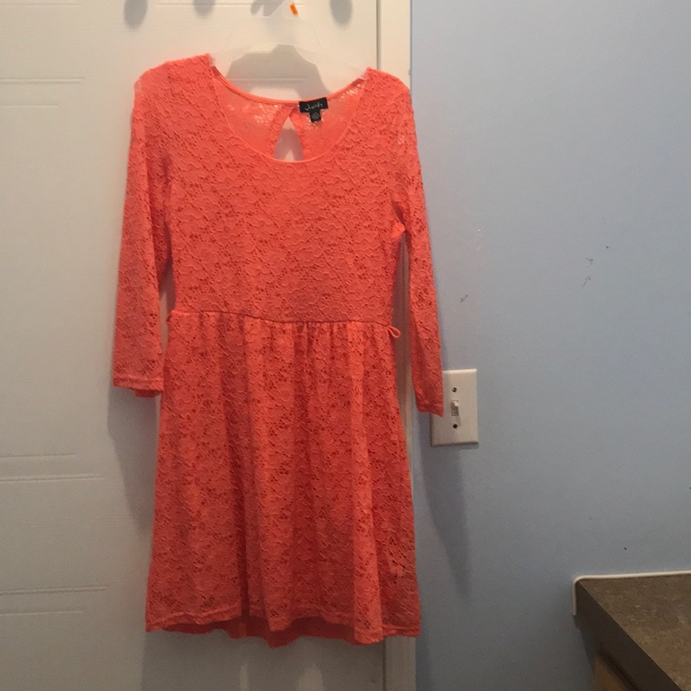 Coral lace dress